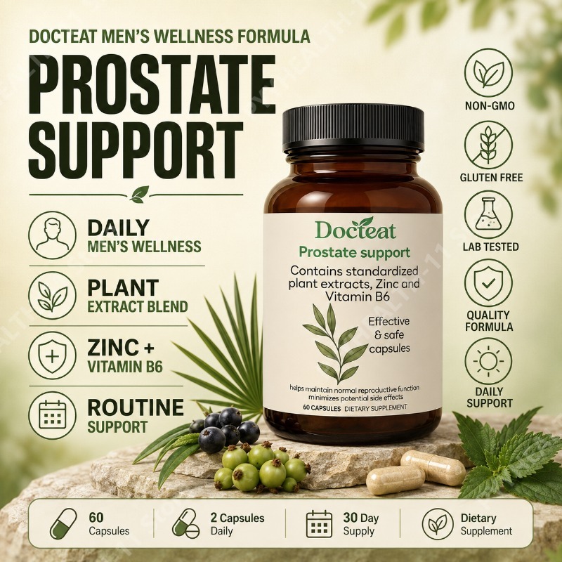 Herbal Wellness Supplement - Sägepalmen-Kapseln mit Nesselwurzel, Zink und Vitamin